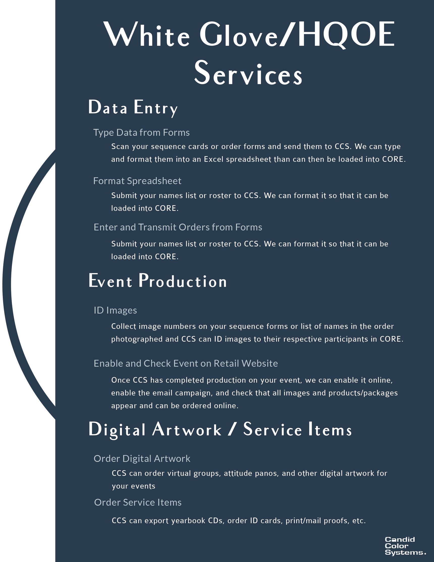 What kind of White Glove services are available?